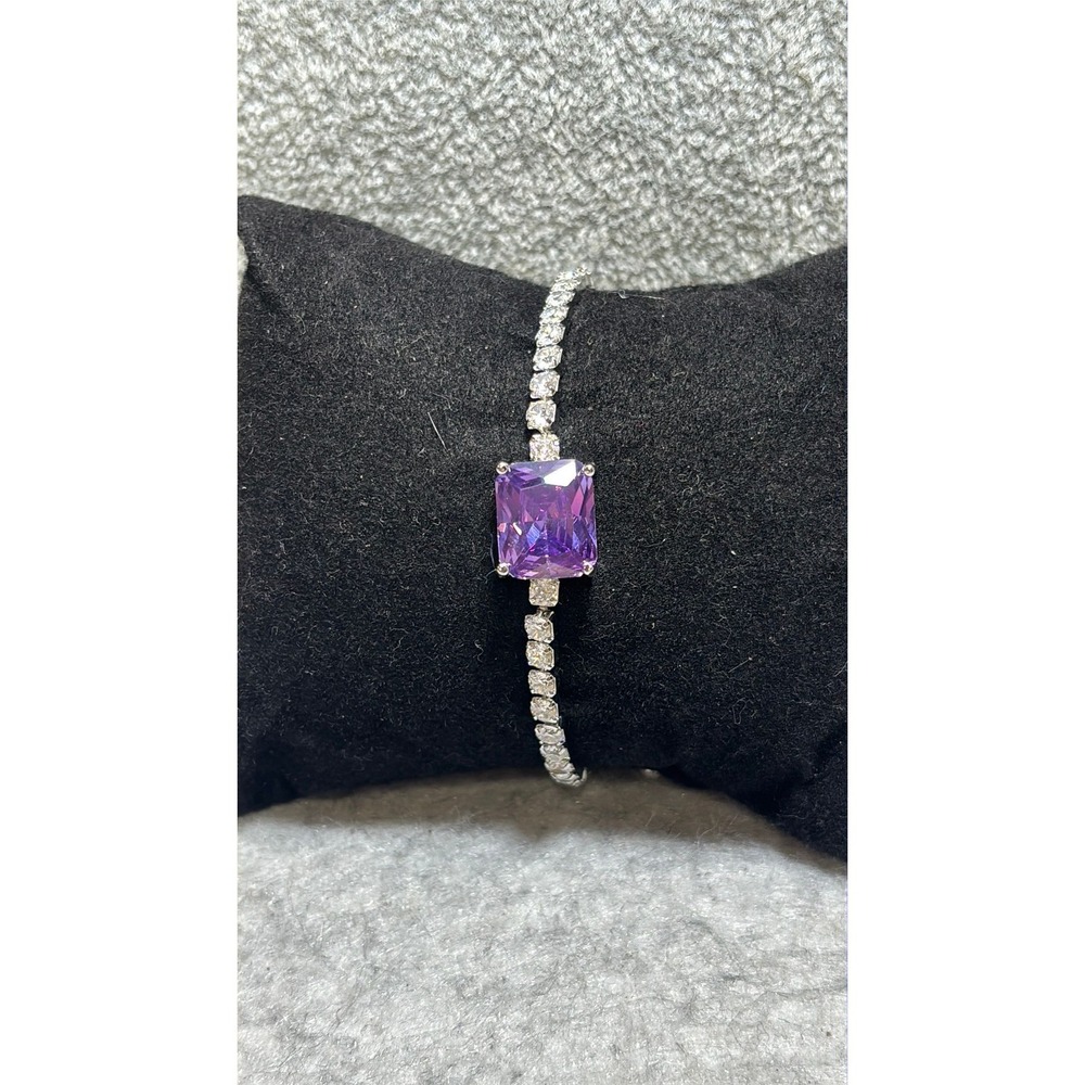 #35. Princess-cut Purple Gemstone Bracelet